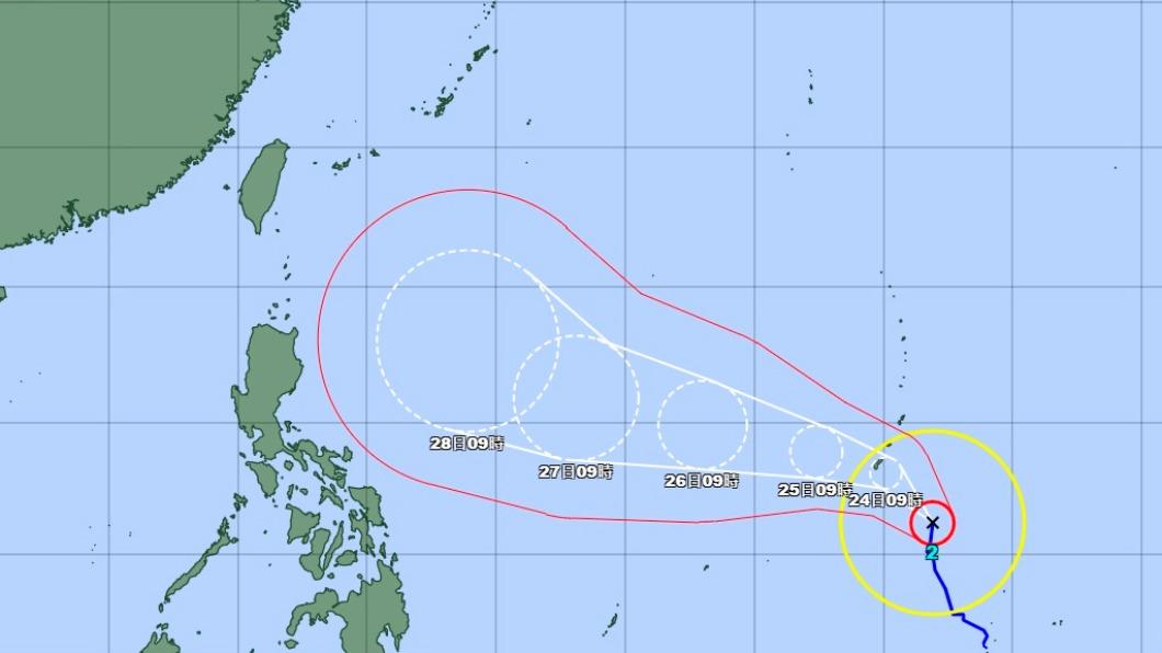 日本氣象廳預測今年第2號颱風「瑪娃」路徑。（圖／翻攝自氣象廳官網）