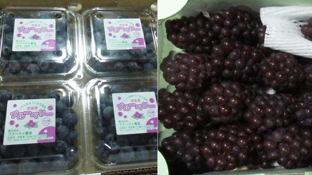 日本藍莓、葡萄邊境檢驗出殘留農藥。（圖／食藥署提供）