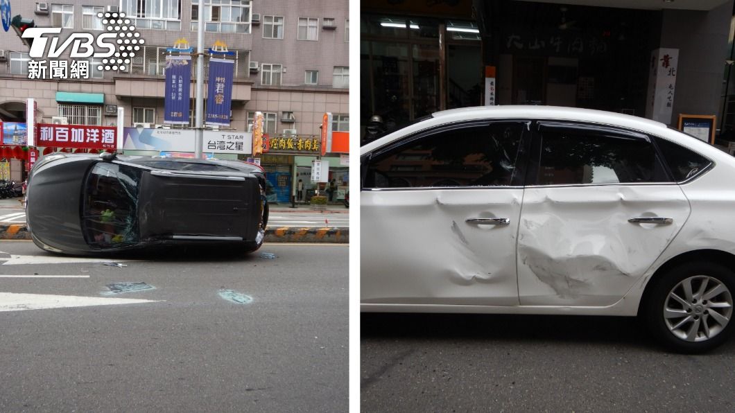 2台車皆車損嚴重。（圖／TVBS）