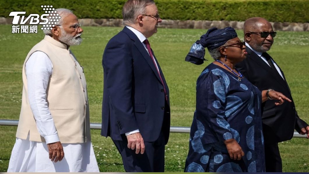 印度總理莫迪22日展開，上任以來的首次澳洲訪問，澳洲以盛大儀式歡迎莫迪到訪。（圖／路透社）