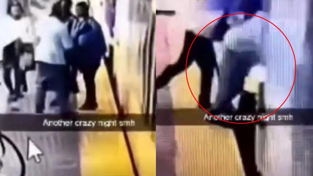 男子在月台邊吵架被推落軌。（圖／翻攝自@Emme0703　Twitter）