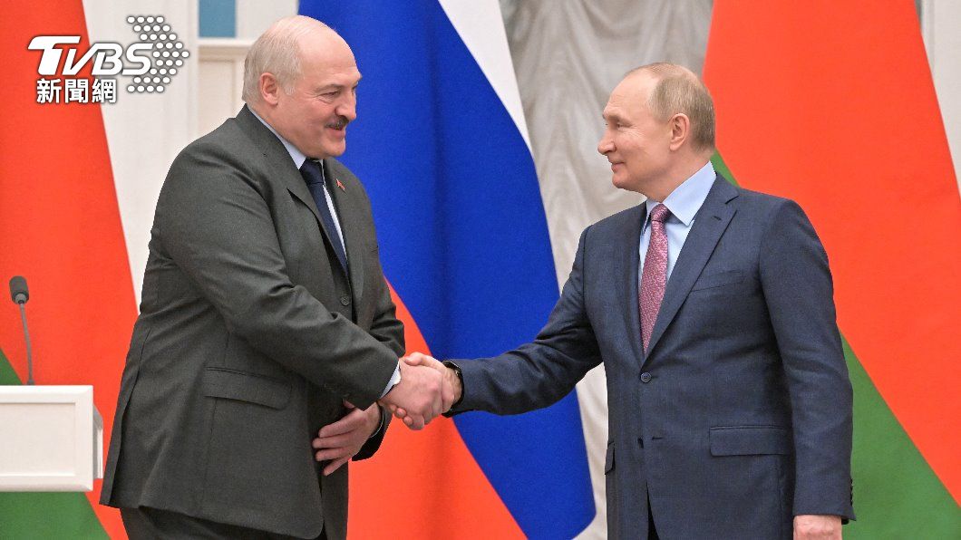 白俄羅斯總統盧卡申科與俄羅斯總統普欽。（圖/路透社）