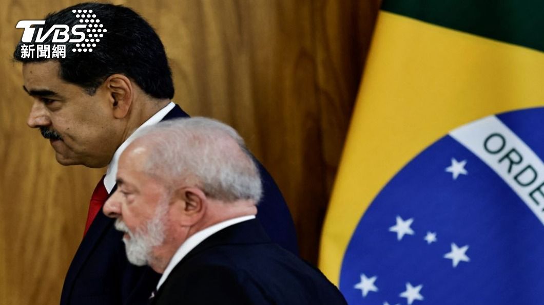 巴西總統魯拉上任後，推動恢復與委內瑞拉的關係，29日在首都巴西利亞，與委內瑞拉總統馬杜洛會面時。（圖／路透社）