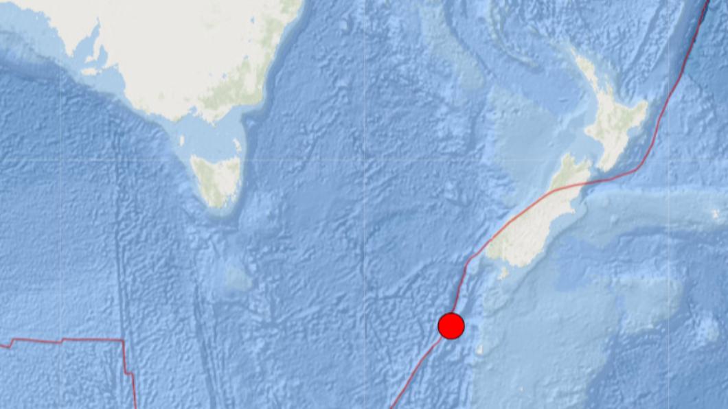 紐西蘭奧克蘭（Auckland）發生規模6.2地震，震央位於斯奈爾斯群島（Snares Islands）西南方290公里處。（圖／翻攝自 推特）