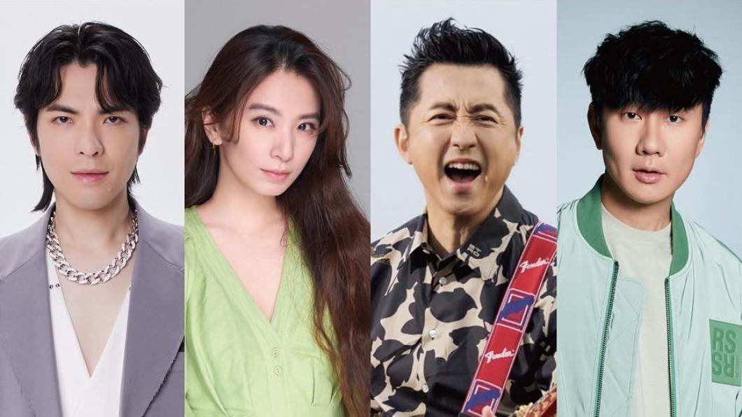 蕭敬騰（左圖起）、田馥甄、哈林及林俊傑將在hito流行音樂獎頒獎典禮上獻唱。（圖／Hit Fm聯播網提供）