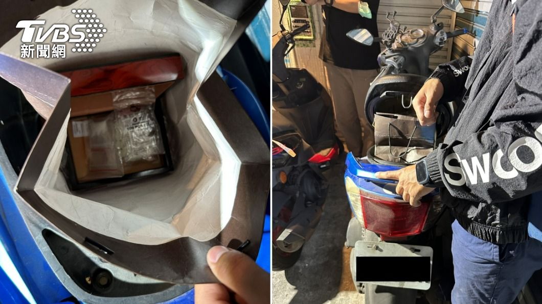 警方逮捕幫忙外送毒品的少年，現場查獲大量毒咖啡包。（圖／TVBS）