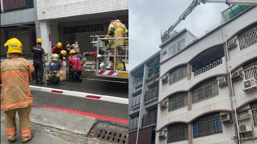 台南7旬翁洗水塔遭電擊，命危送醫搶救。（圖／民眾提供）