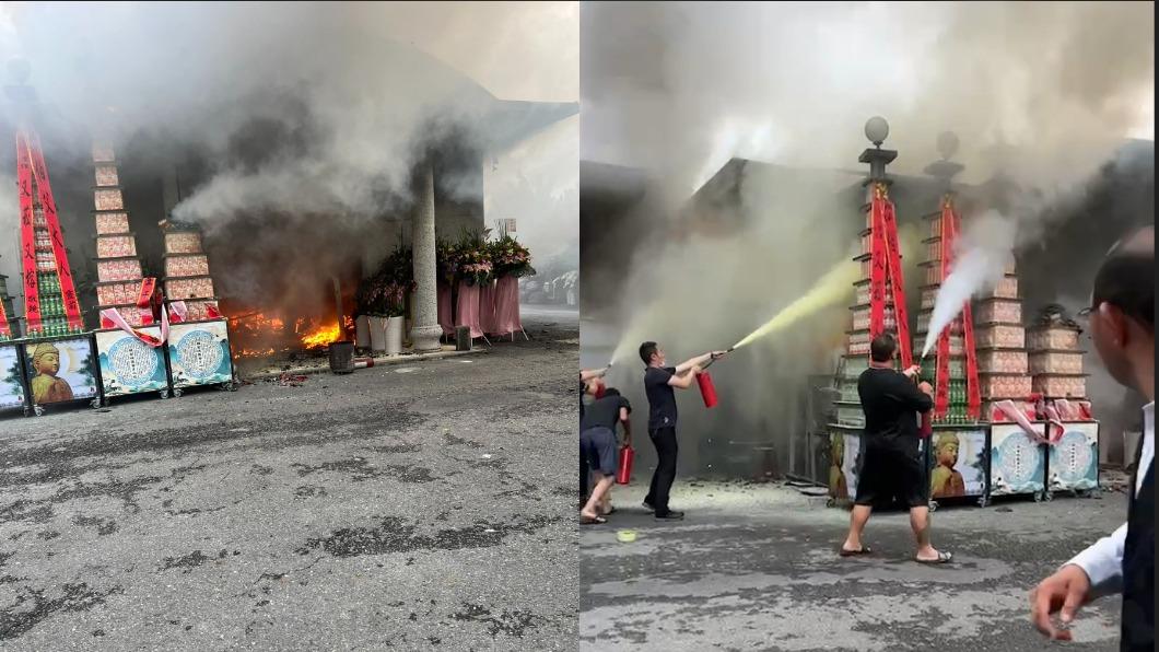 禮儀會館失火，遺體疑遭焚毀。（圖／翻攝自記者爆料網）