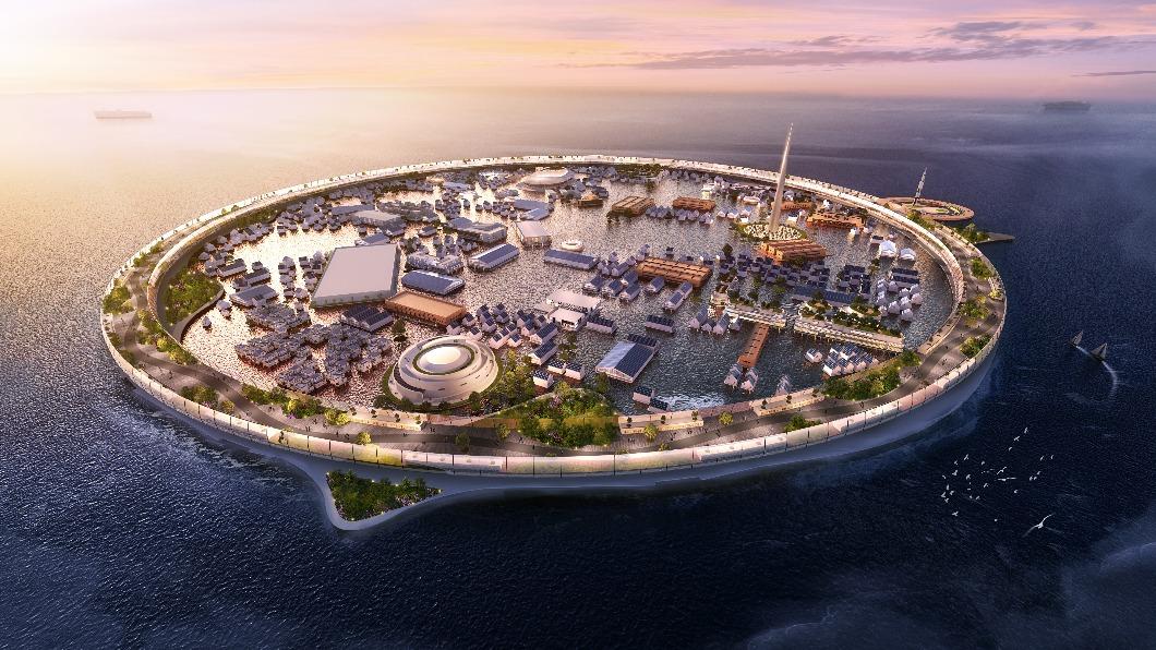 日本海上城市「Dogen City」設計圖，預計2030年開始動工。（圖／翻攝自N-ARK官網）