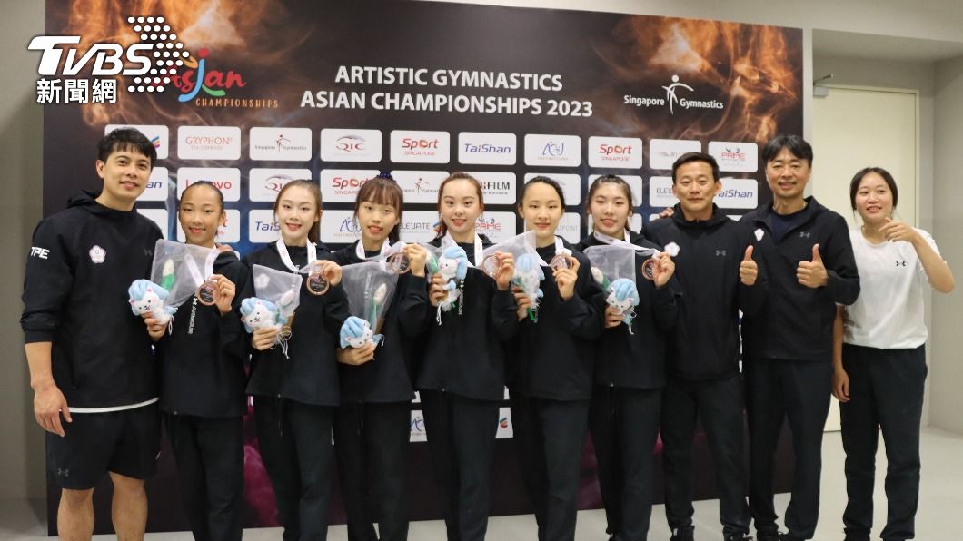 「台灣女團」在亞洲體操錦標賽奪銅。（圖／中央社）