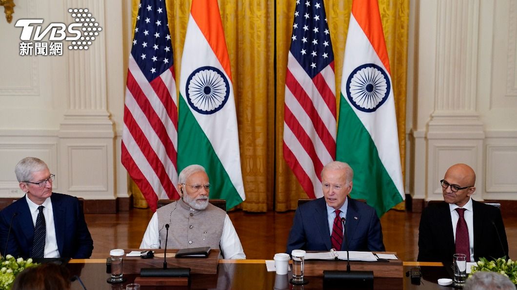 印度總理莫迪與美國總統拜登舉行高層對話。（圖／達志影像美聯社）