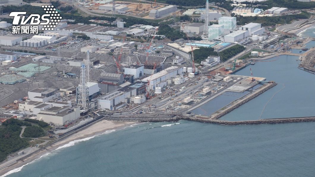 福島第一核電廠空拍照。日本政府宣布，核處理水排海計畫將於台灣時間中午12點展開。（圖／達志影像美聯社）