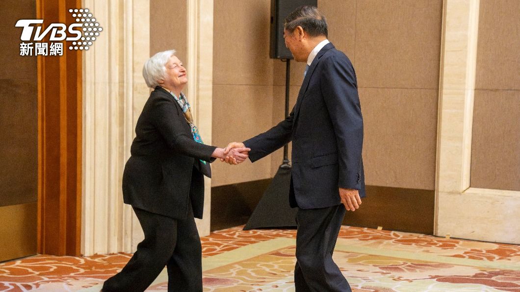 美國財政部長葉倫她8日會晤大陸國務院副總理何立峰。（圖／達志影像路透社）