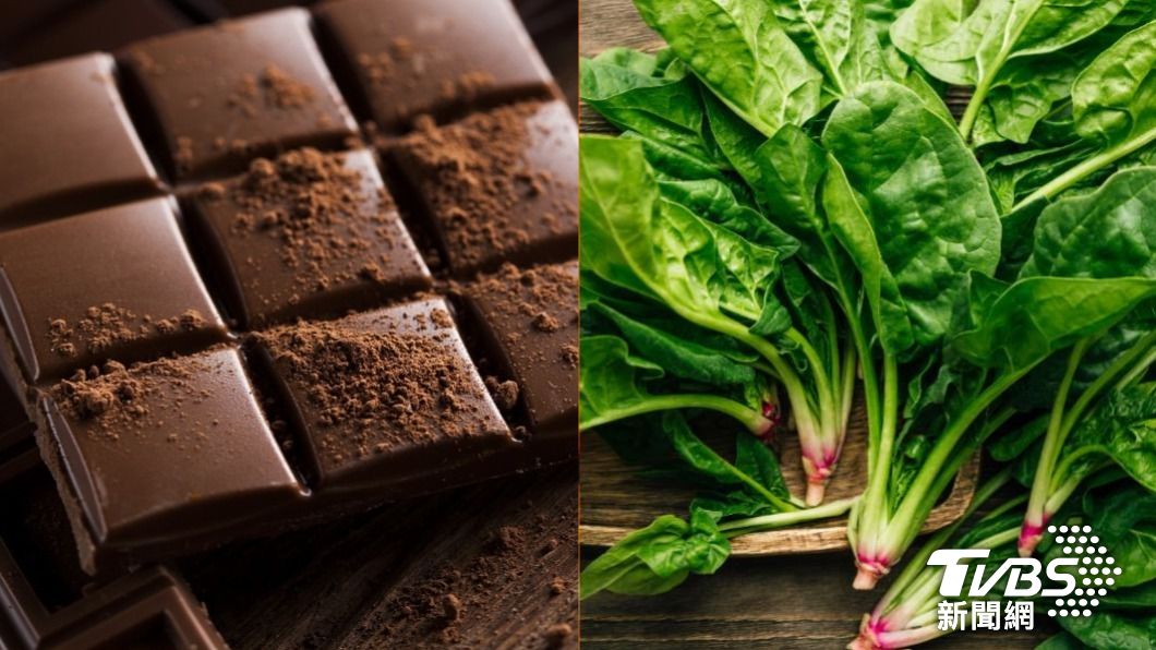 尿路結石患者避免攝取過量巧克力與菠菜。（示意圖／shutterstock達志影像）