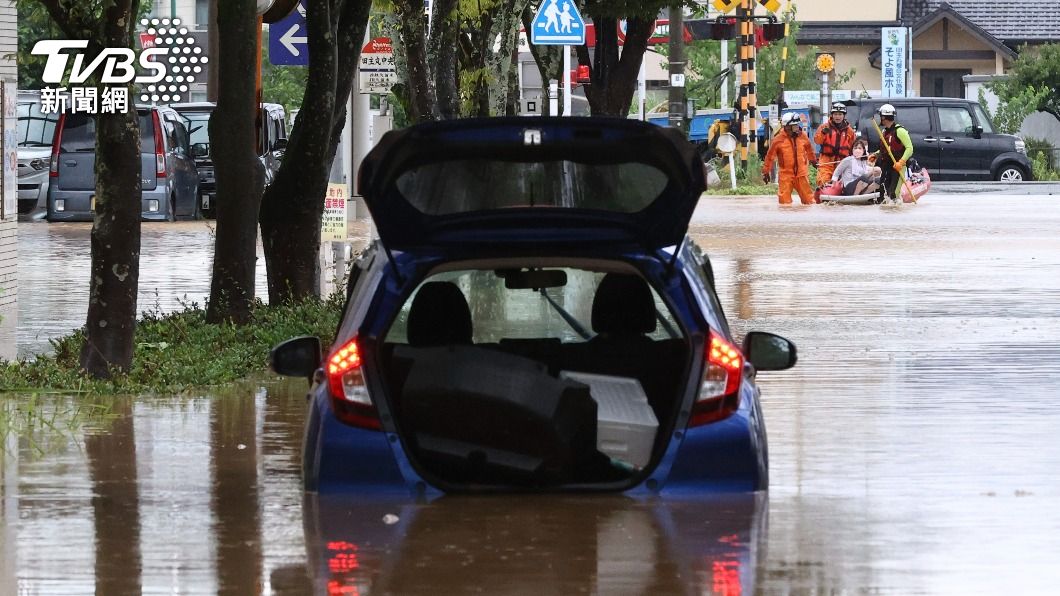 日本九州北部豪雨成災。（圖／達志影像美聯社）