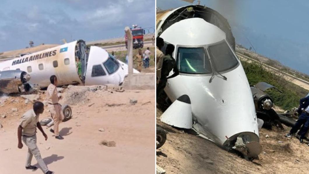 索馬利亞一架客機驚傳意外。（圖／翻攝自Twitter）