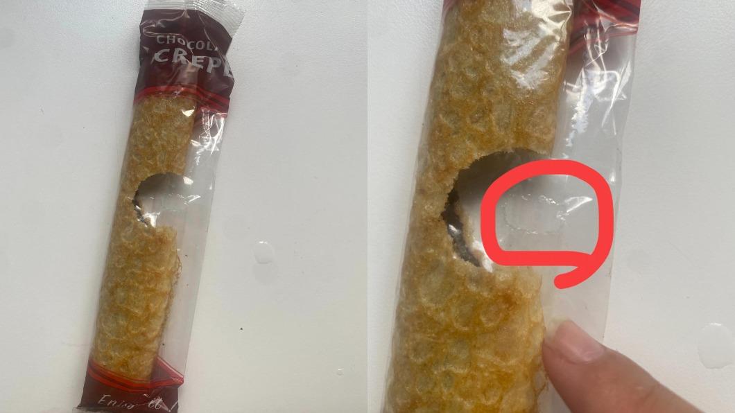 會員發現薄餅破了一個洞。（圖／翻攝自臉書「Costco好市多 商品經驗老實說」）