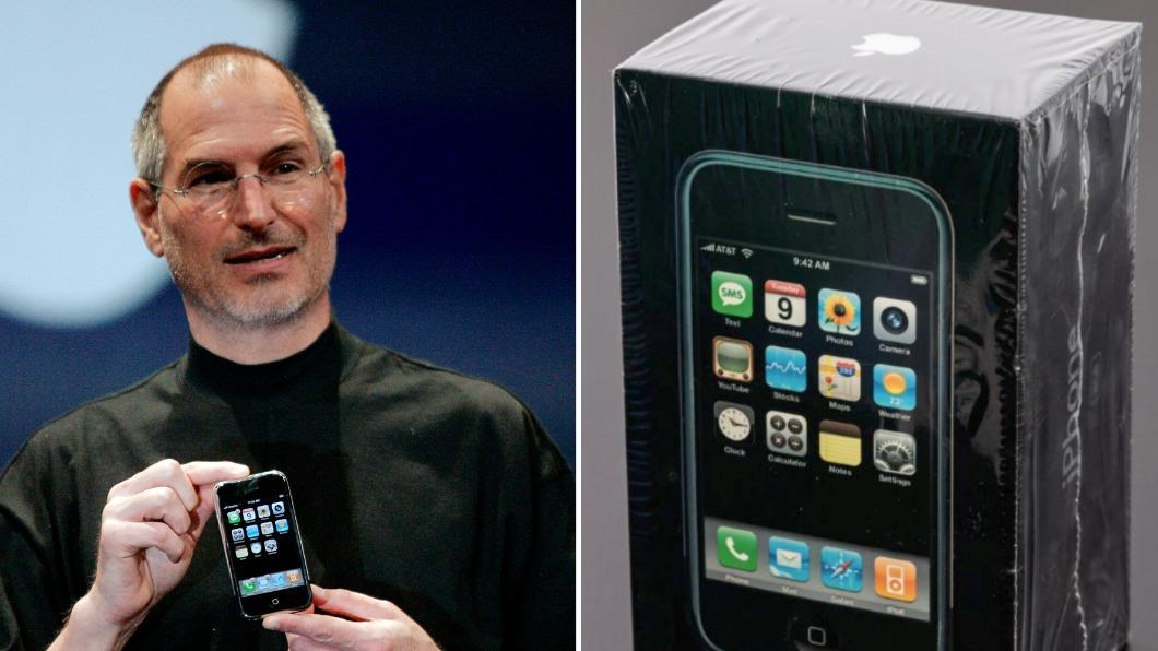 一支2007年出產的初代iPhone近日高價賣出。（圖／達志影像路透社、翻攝自Twitter）