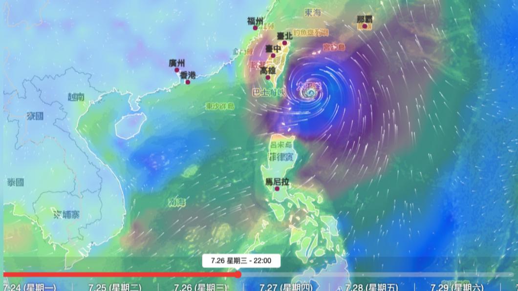 杜蘇芮下週三恐將以中颱形式影響台灣。（圖／翻攝氣象局）