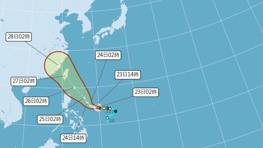 天氣風險公司分析，杜蘇芮颱風直接侵襲機會高。（圖／氣象局）