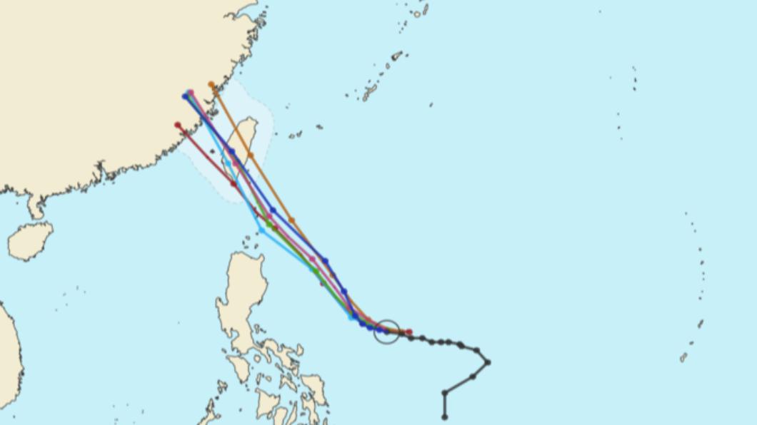 目前各國路徑都預測杜蘇芮直撲台灣。（圖／翻攝NCDR）