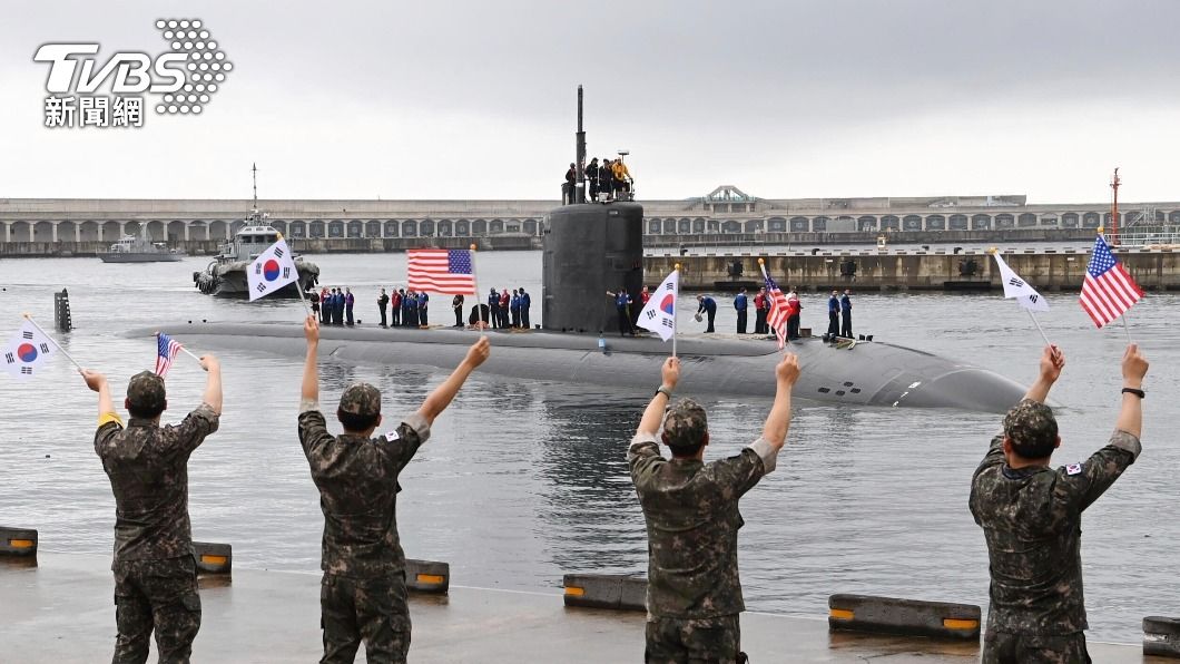 美軍安納波利斯號抵達南韓。（圖／達志影像美聯社）