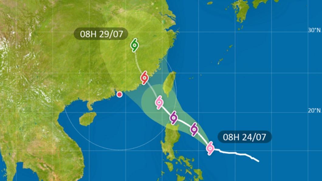 香港天文台修訂颱風杜蘇芮預測移動路徑圖。（圖／翻攝自香港天文台） 