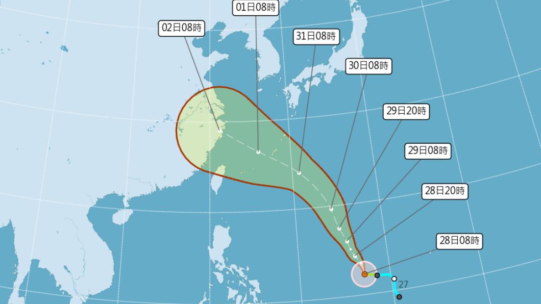 今年第六號颱風卡努凌晨已經生成了。（圖／氣象局）