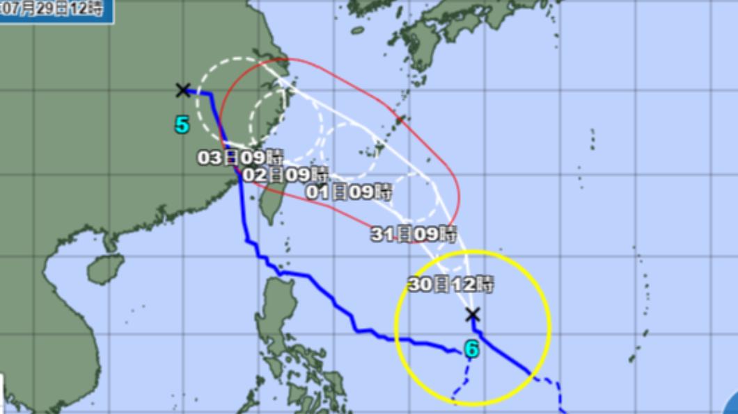日本氣象廳公布卡努颱風最新路徑。（圖／翻攝自日本氣象廳）