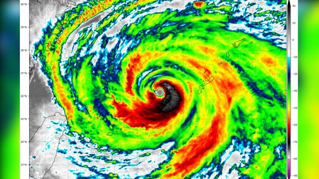 卡努颱風結構「東側強西側弱」。（圖／翻攝tropical tidbits）