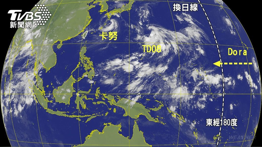 今（8日）生成第7號颱風蘭恩。（圖／TVBS）