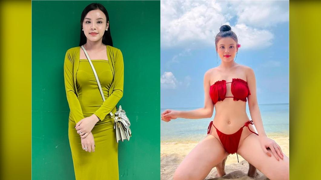 經營高階賣淫集團的越南武姓前空姐，經常在個人粉專大秀性感好身材。（圖／翻攝自推特與臉書社群）