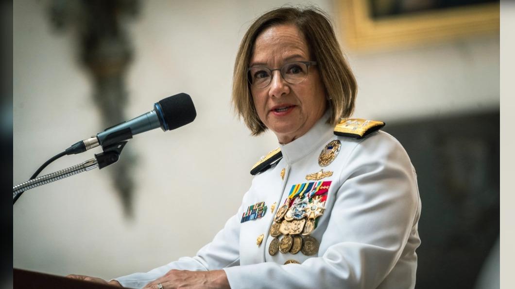美國海軍史上第一位女性作戰部長弗蘭凱蒂上將，因為人事卡關只能先代理。（圖／翻攝自美軍DVIDS系統）