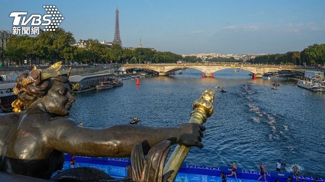 巴黎塞納河水質受汙染。（圖／達志影像美聯社）