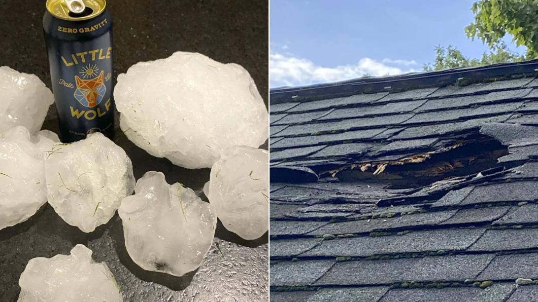 美國麻州一處房屋本月被突然從天而降的「巨大冰塊」砸破屋頂。（圖／達志影像美聯社）