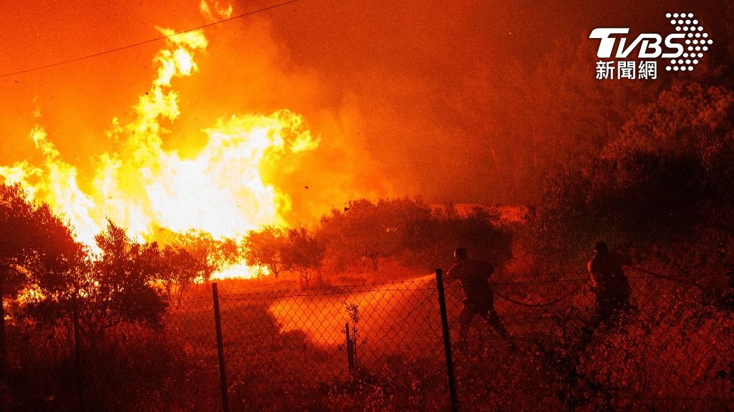 希臘野火延燒多日。（圖／達志影像美聯社）