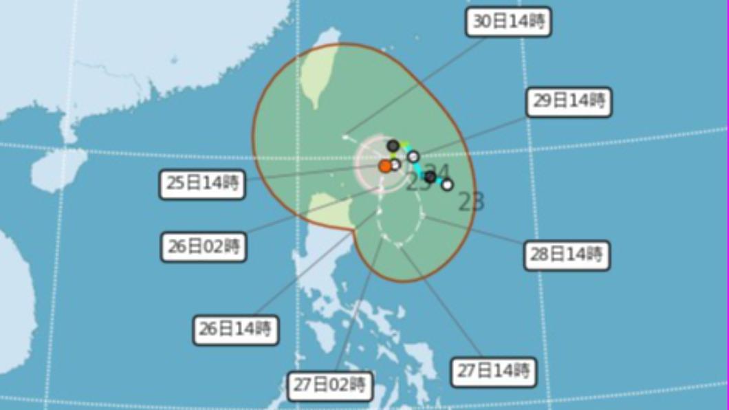 蘇拉颱風最新預測。（圖／氣象局提供）