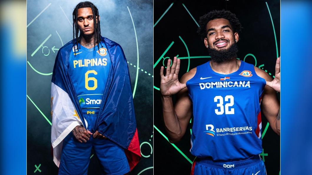 FIBA世界盃在菲律賓開打，首戰菲律賓對多明尼加，克拉克森（左）與唐斯對決，吸引破3.8萬球迷進場。（圖／翻攝自FIBA粉專）