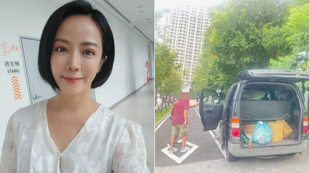 女星陳仙梅昨日搭乘劇組的廂型車時發生事故。（圖／翻攝陳仙梅Facebook）