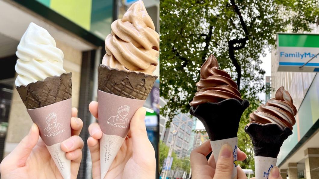 9月推出「荔枝烏龍」霜淇淋，「比利時巧克力」則回歸部分門市。（圖／全家提供、食尚玩家）