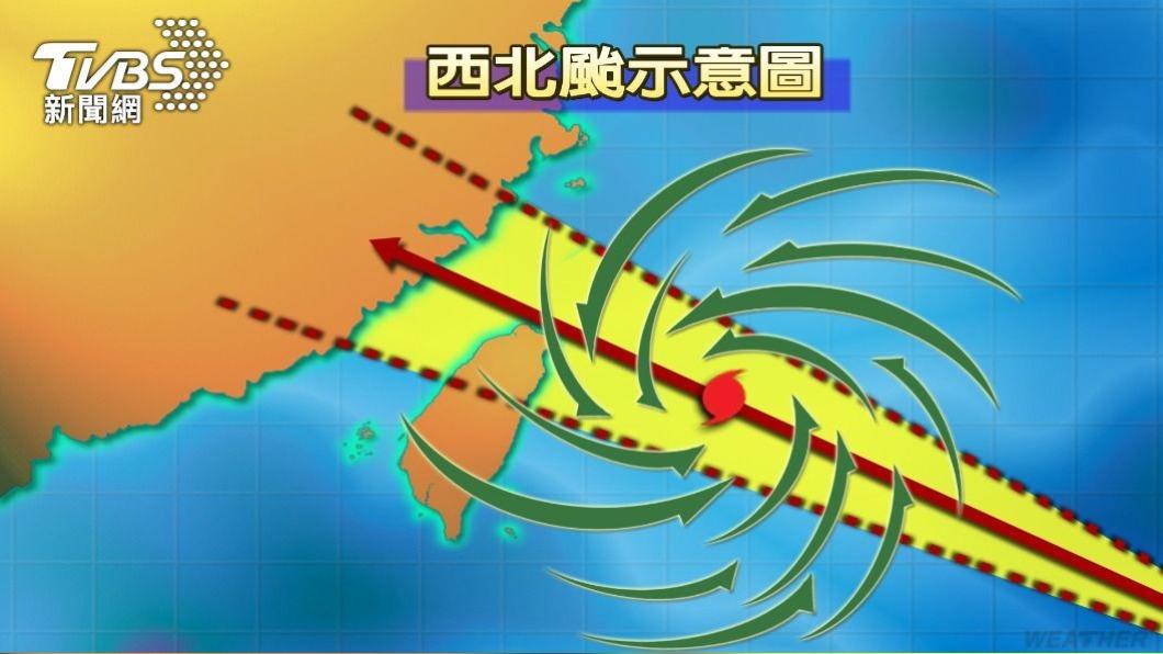 海葵颱風路徑南修，恐成西北颱。（圖／TVBS）