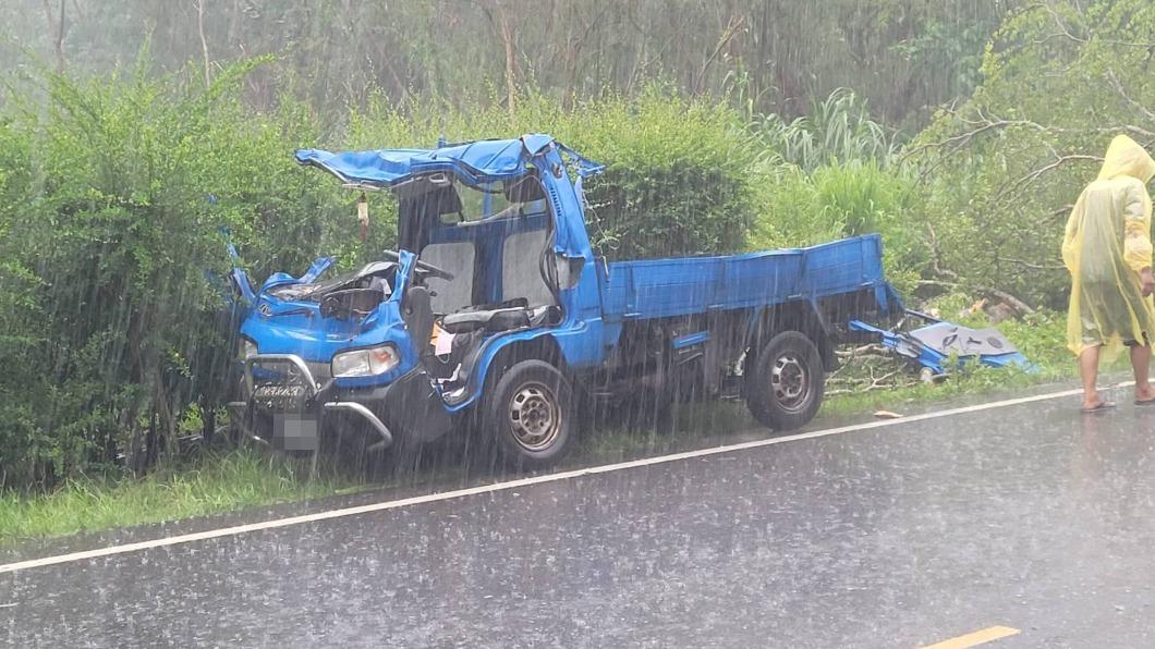 卓溪鄉省道台30線小貨車遭路樹砸中。（圖／民眾提供）