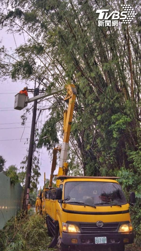 台電緊急至現場進行斷線復舊。（圖／TVBS）