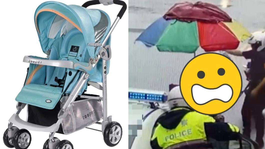 老翁偷走上萬元嬰兒推車後改裝成垃圾車。（圖／翻攝自業者官網、TVBS）