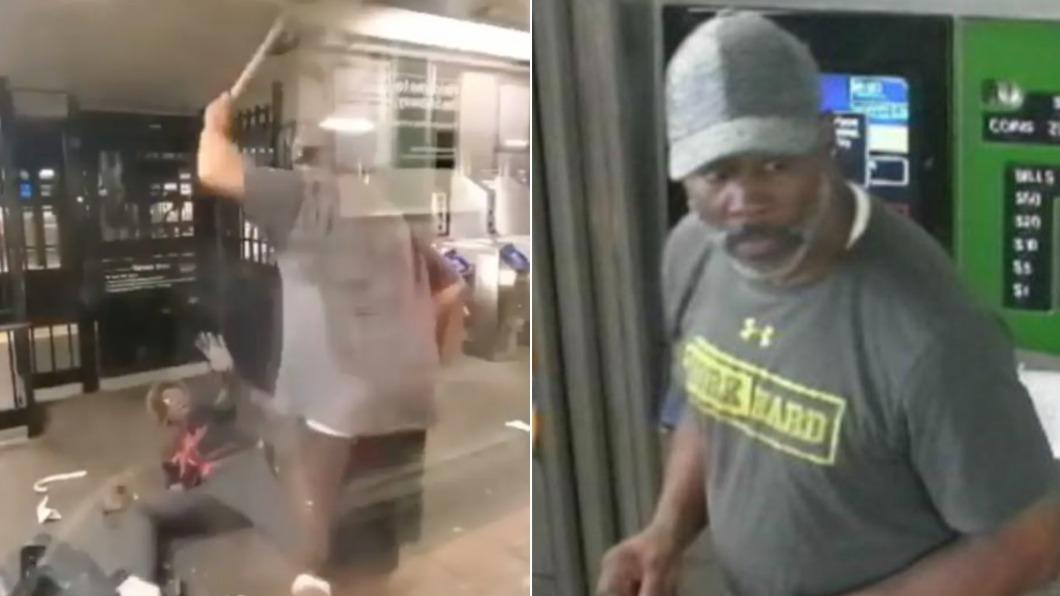 1名非裔男在紐約地鐵爆打婦女後竟被警察簡單放走。（圖／翻攝自Twitter@MrAndyNgo、@NYPD26Pct）