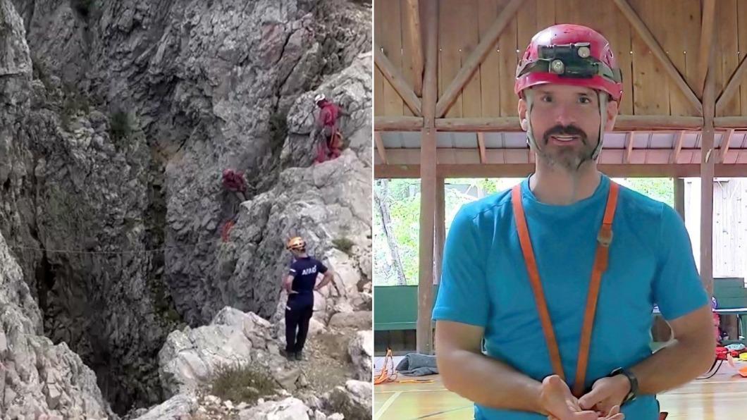 40歲的洞穴探險家迪基（圖右）受困在土耳其南部地底1公里處。（圖／翻攝自Twitter@RDigitalenvoy）