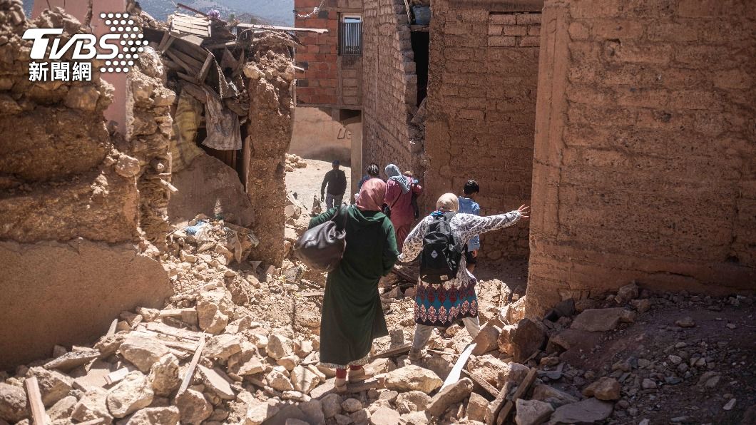 摩洛哥百年強震已逾2000人罹難。（圖／達志影像美聯社）