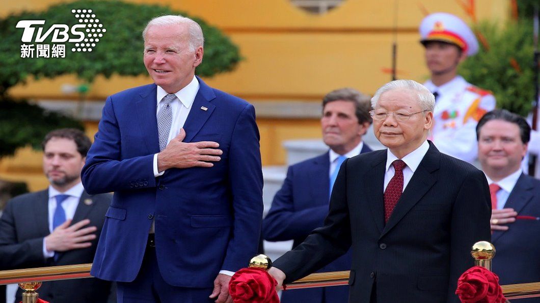美國總統拜登與越共總書記阮富仲。（照片來源：AP）