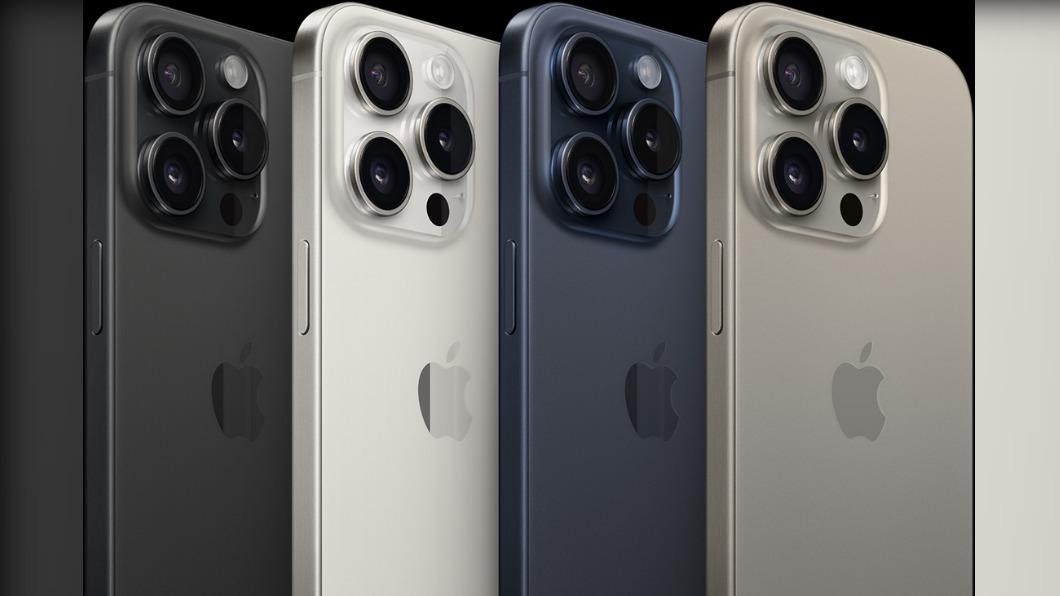iPhone 15 Pro、15 Pro Max推出黑色、藍色、銀色和原本鈦金屬顏色。（圖／翻攝蘋果官網）