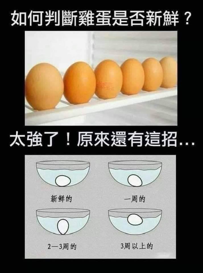 網路謠傳的檢測雞蛋是否新鮮方法。(圖/翻攝自MyGoPen)